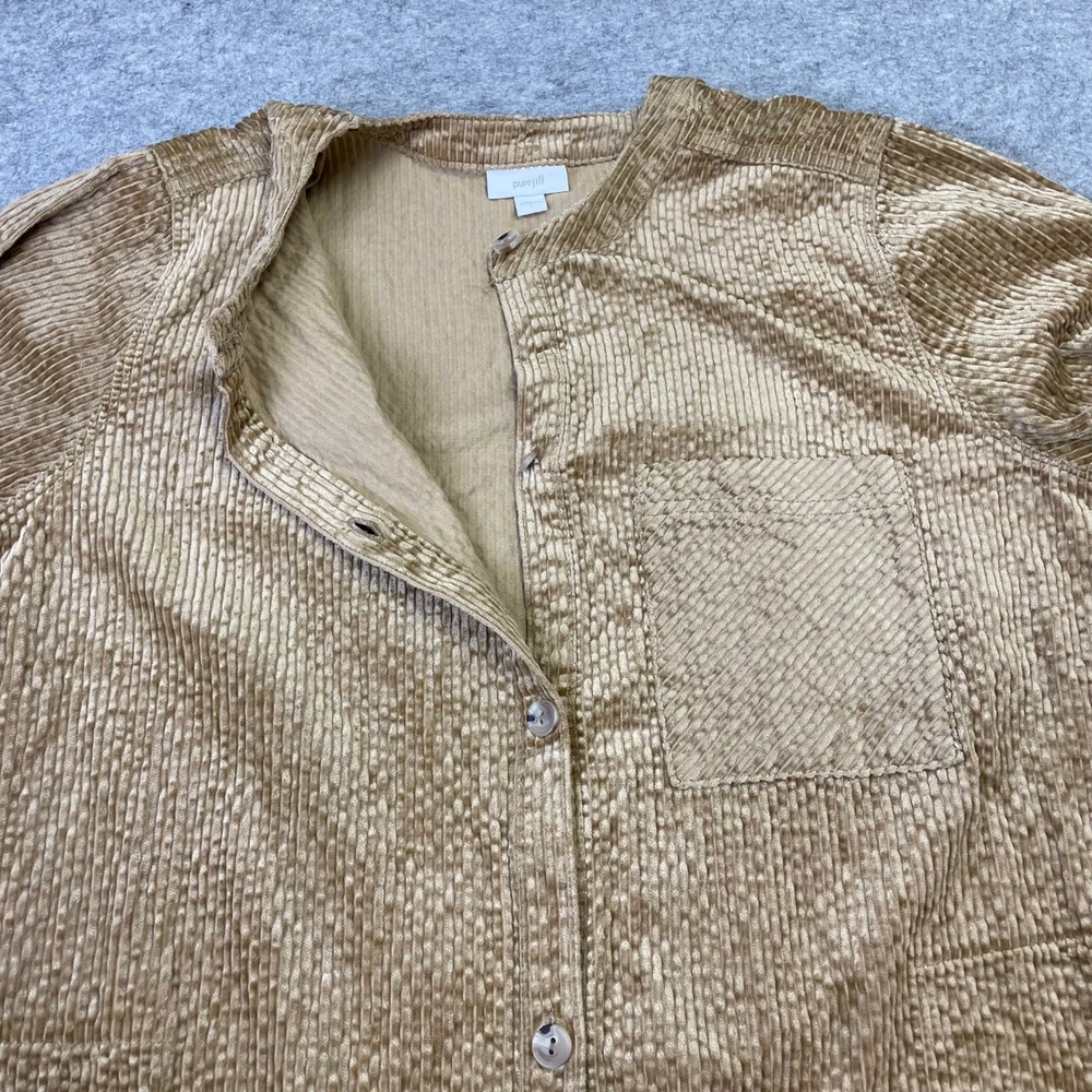 Pure Jill J.Jill Textured Corduroy Duster L Button Front Longline Shirt Jacket - Picture 7 of 16